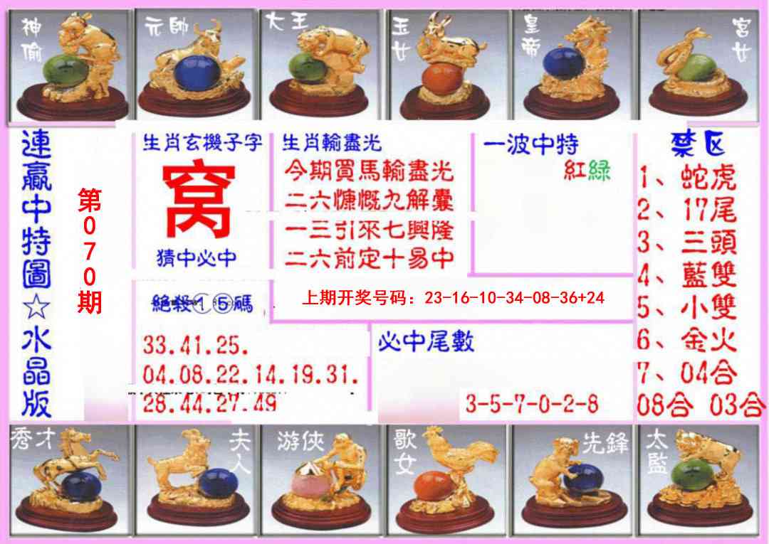 070期连赢中特图（水晶版）[图]