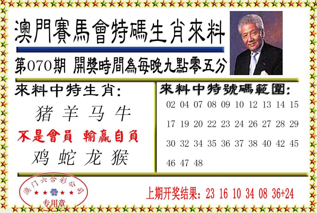 070期特码生肖来料[图]