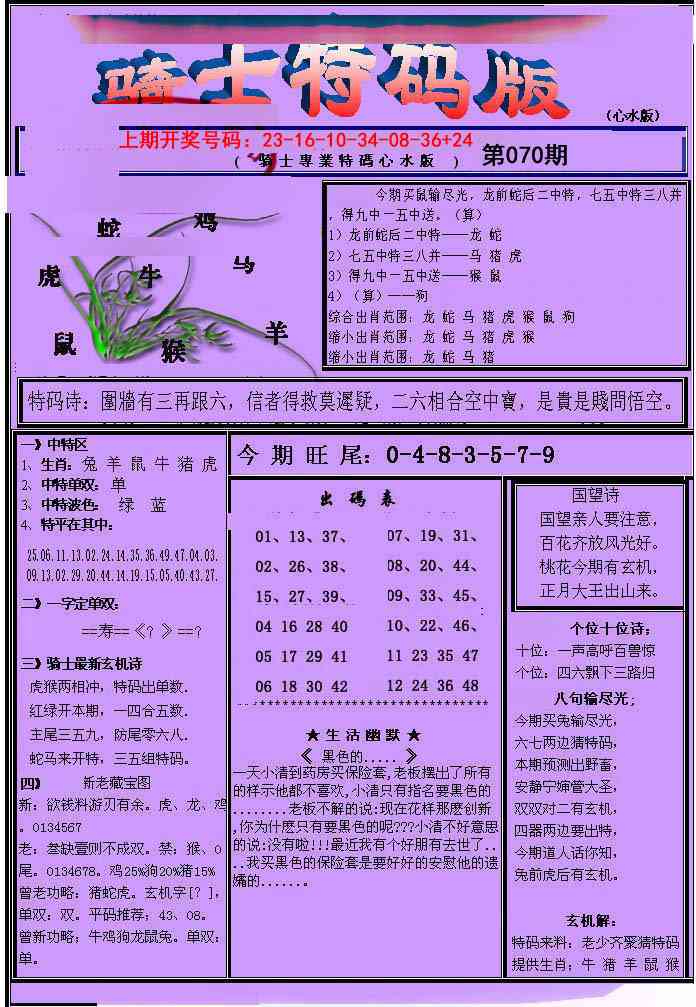 070期骑士特码版[图]