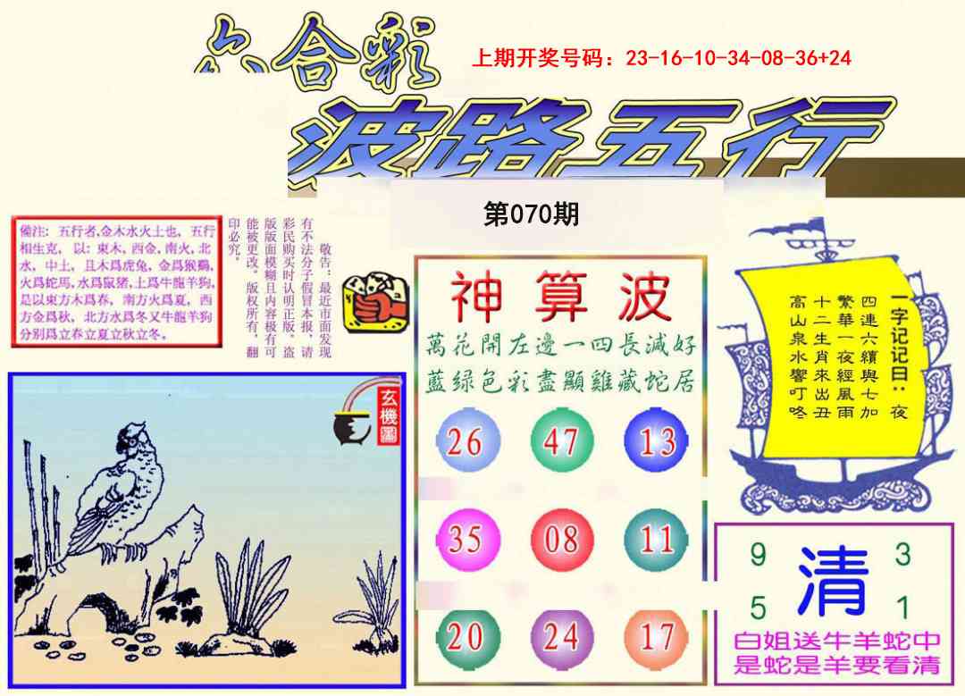 070期波路五行[图]