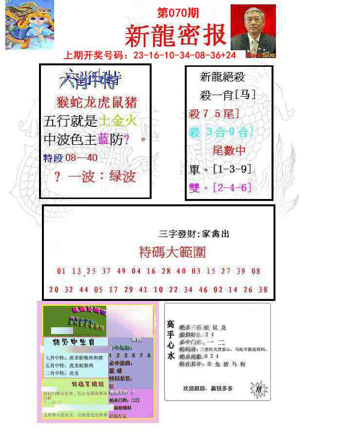 070期新龙密报[图]