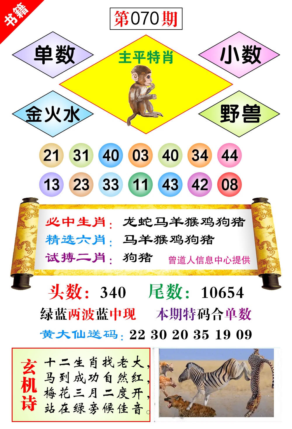 070期澳门济公十八码[图]